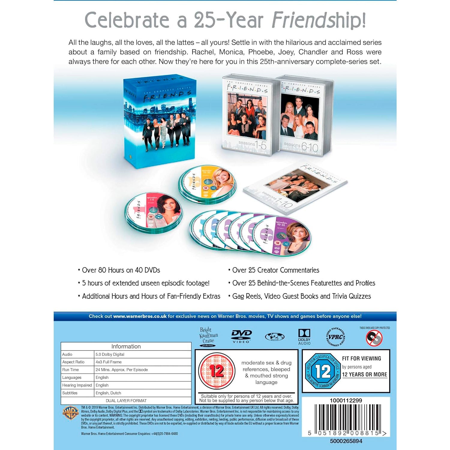 Друзья. Полная коллекция [Сезоны 1-10] (англ. язык) (40 DVD)