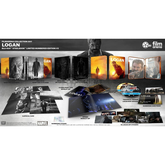 Logan Логан (англ. яз.) [Театральная + Черно-белая версии] (2 Blu-ray) FullSlip + PET SLIP O-RING Black & White EDITION #3 Steelbook Limited Collector's Edition FAC #77