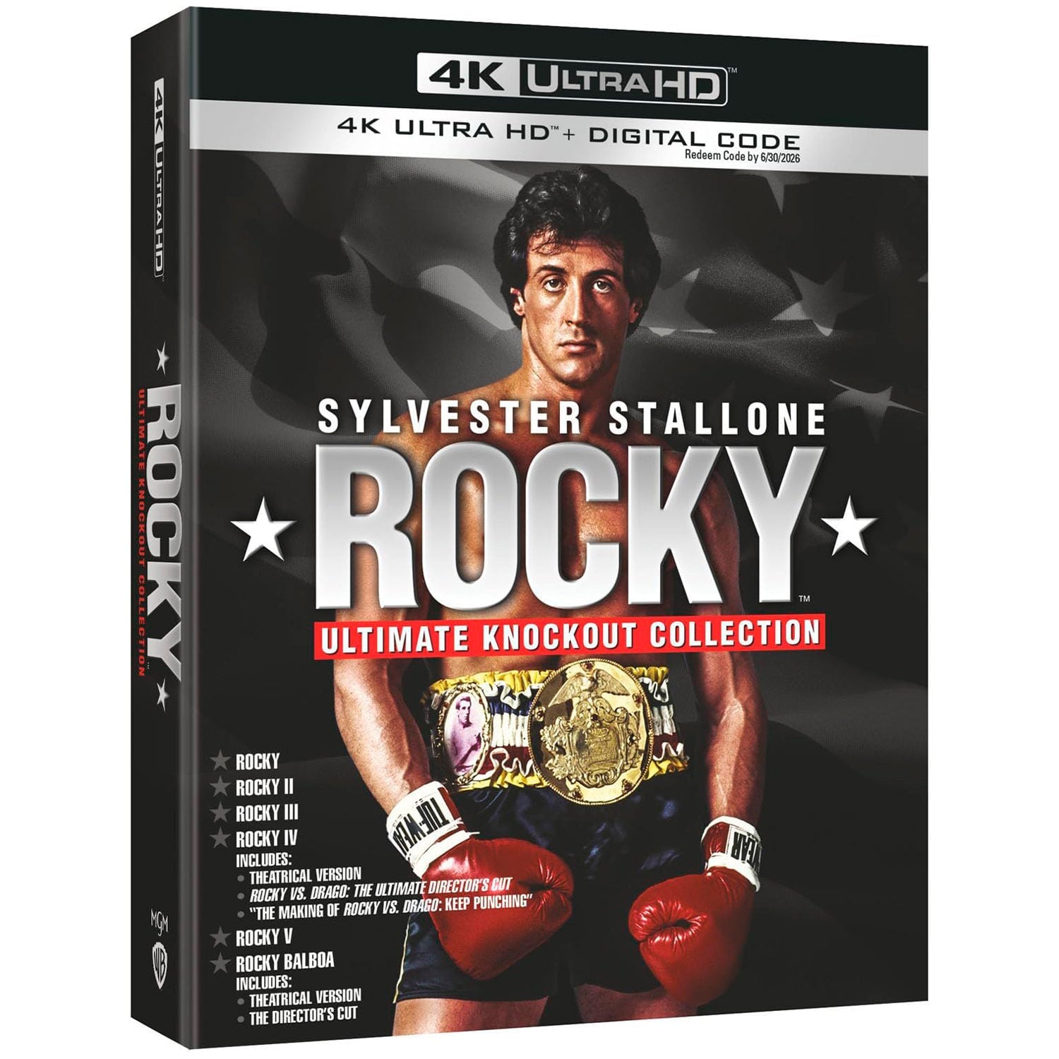 Рокки 1-6 (англ. язык) (4K UHD + Бонусный Blu-ray) (Rocky: Ultimate  Knockout Collection)