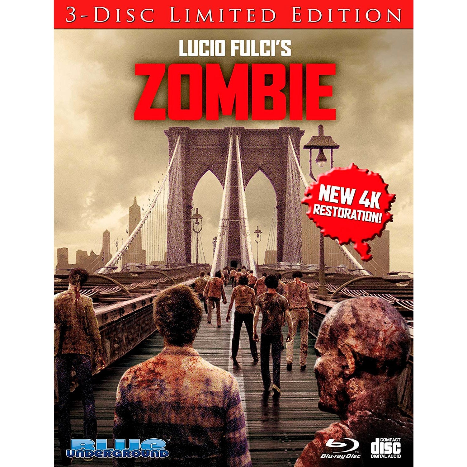 Зомби (1979) (русск. субтитры) (2 Blu-ray + CD) 3-disc Limited Edition  [Cover A: Bridge] (Zombie Flesh Eaters (Zombi 2)) – Bluraymania