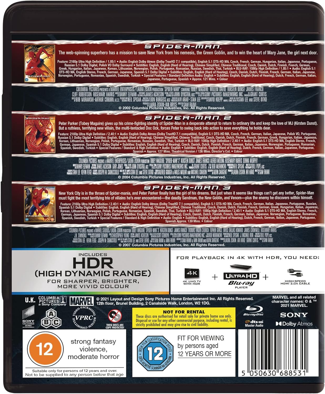 Человек-Паук: Трилогия (2002-2007) (4K UHD + Blu-ray)