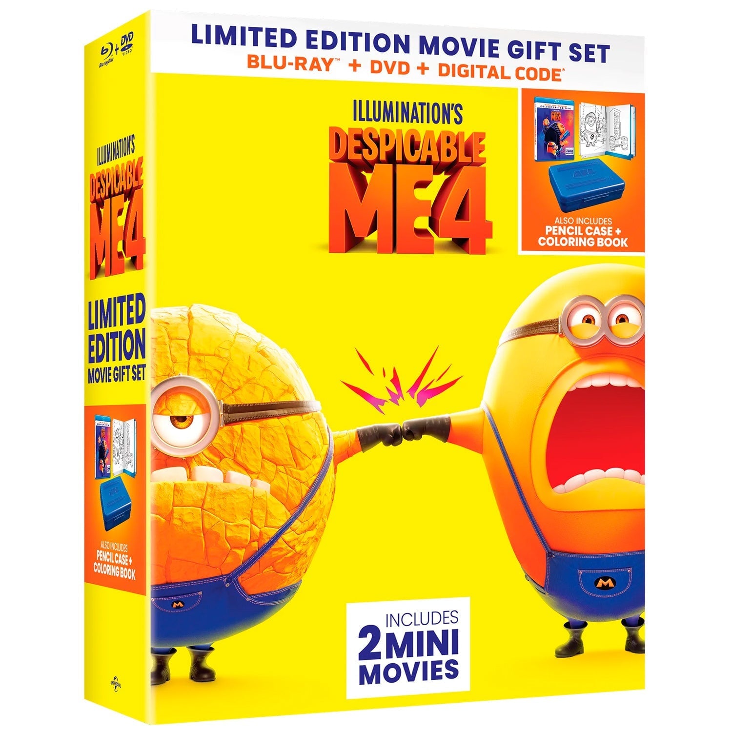 Гадкий Я 4 (2024) (англ. язык) (Blu-ray + DVD) Limited Edition Movie Gift Set with Pencil Case & Coloring Book