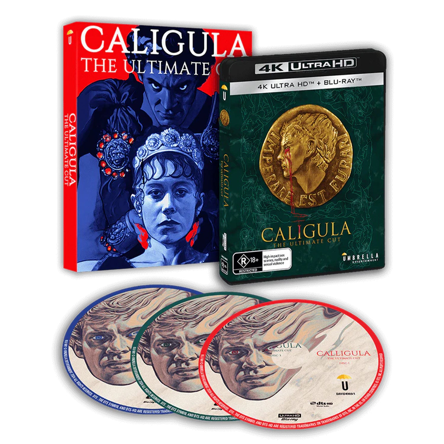 ABSOLUTE POWER Caligula: The Ultimate Cut (1979/2023) Collector's Edition  (4K + 2 Blu-ray + 2 Books + Magazine + Rigid case + Slipcase + 2 Posters + Artcards)