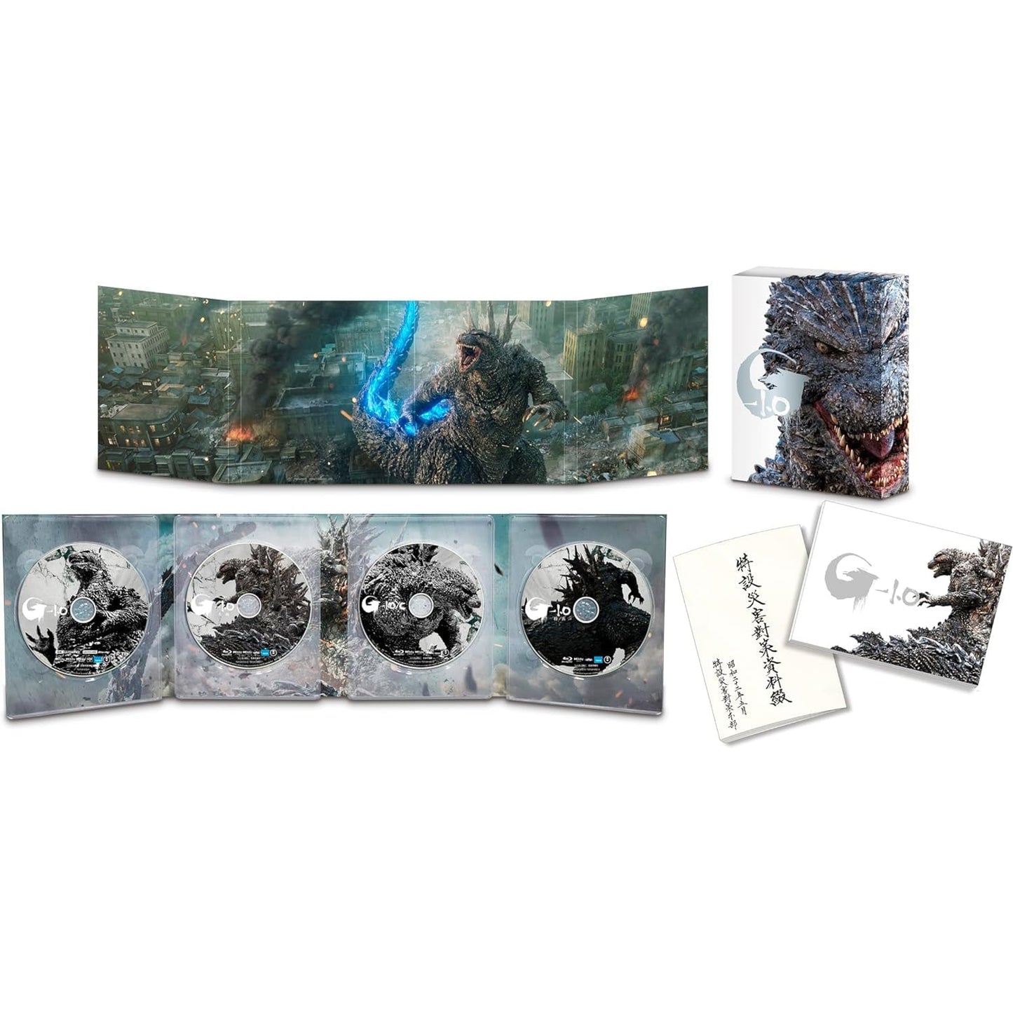 Годзилла: Минус один (2023) (япон. язык) (4K UHD + 3 Blu-ray) DigiPack Luxury Edition (Acrylic stand + Poster)