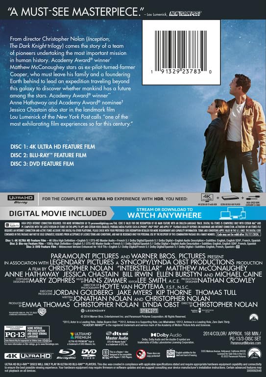 Интерстеллар (2014) (англ. язык) (4K UHD + Blu-ray + DVD + Digital)