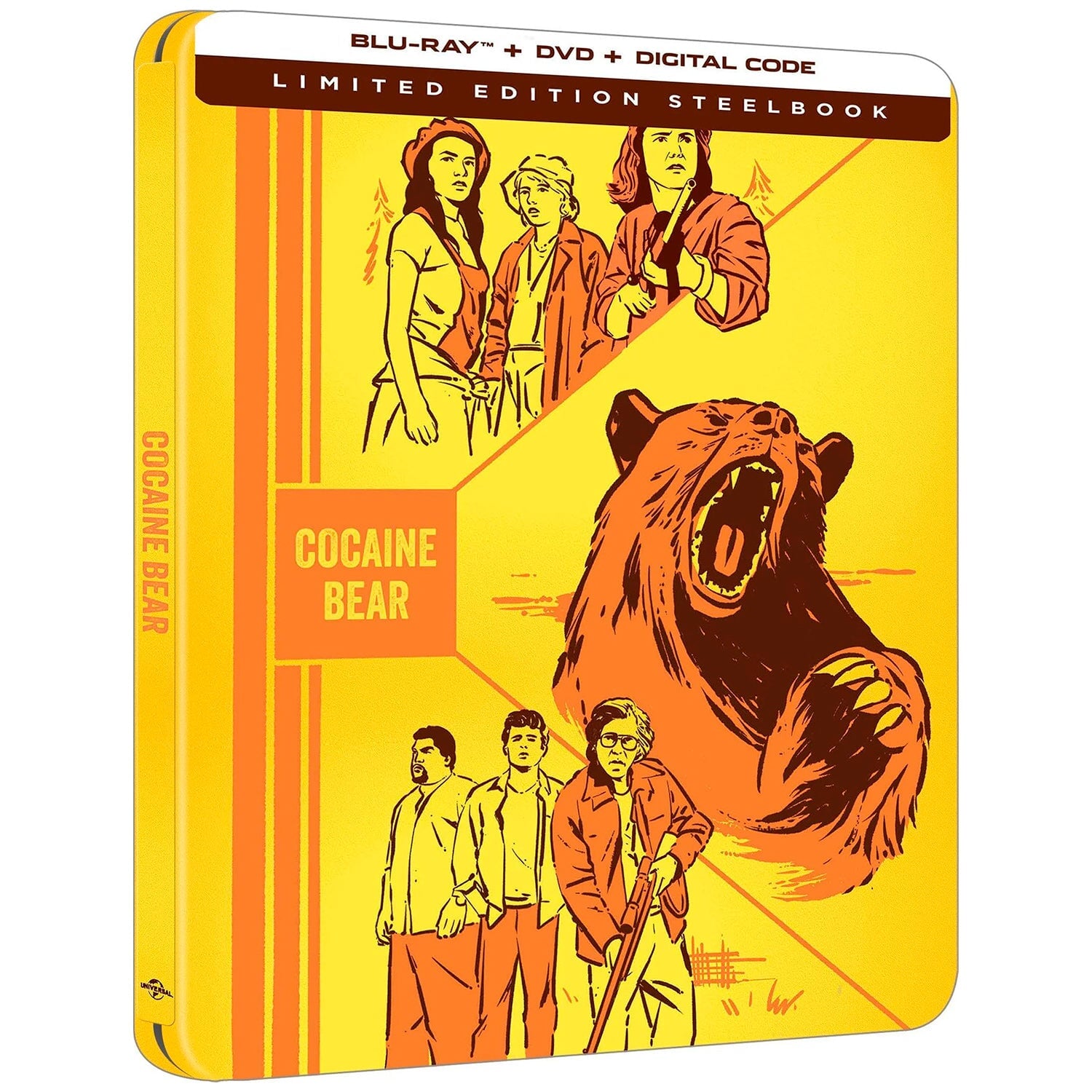 Кокаиновый медведь (2023) (англ. язык) (Blu-ray + DVD) Steelbook