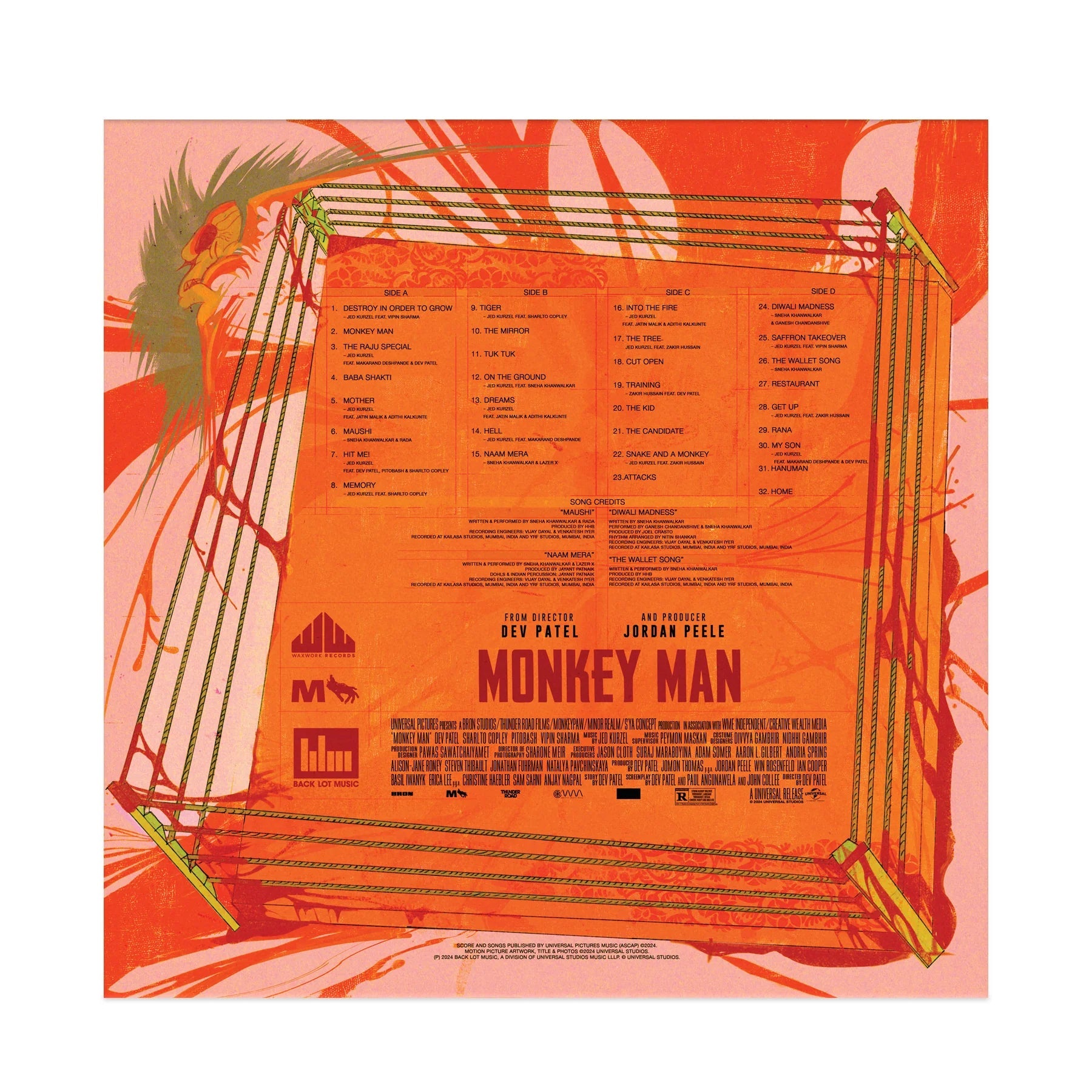 Monkey Man (Original Motion Picture Soundtrack) (Blood Red, Black and Metallic Gold Swirl Vinyl 2LP)