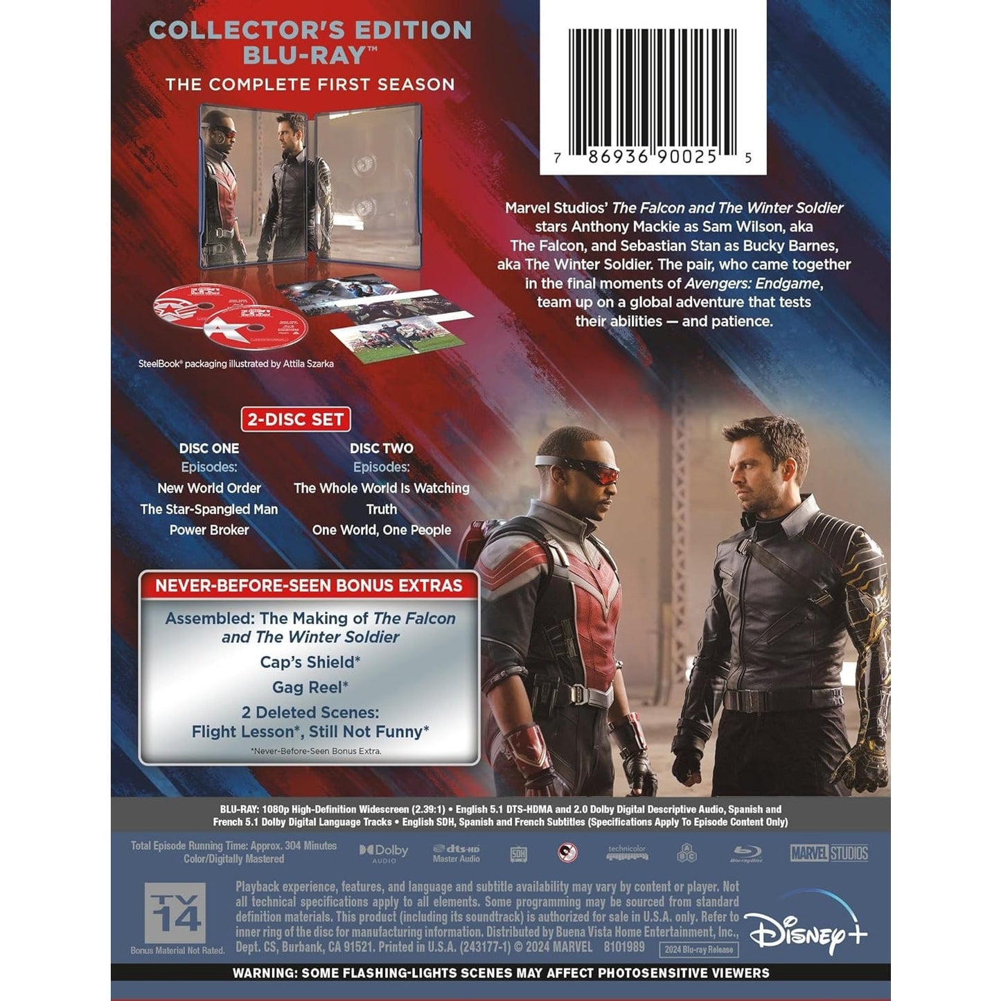 Сокол и Зимний Солдат: Сезон 1 (2021) (англ. язык) (2 Blu-ray) Steelbook (+ Art Cards)