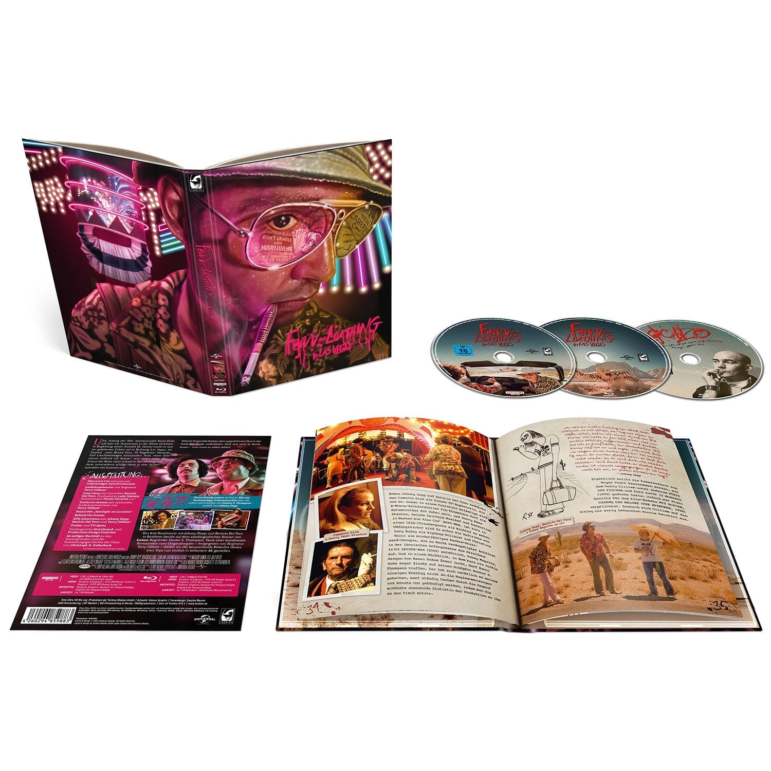 Страх и ненависть в Лас-Вегасе (1998) (англ. язык) (4K UHD + Blu-ray + Bonus Blu-ray) Mediabook Cover B