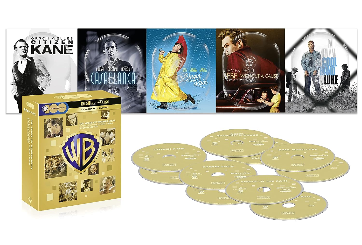 100 Years of Warner Bros. - Classic Hollywood: 5 Movie Collection (4K UHD +  Blu-ray)