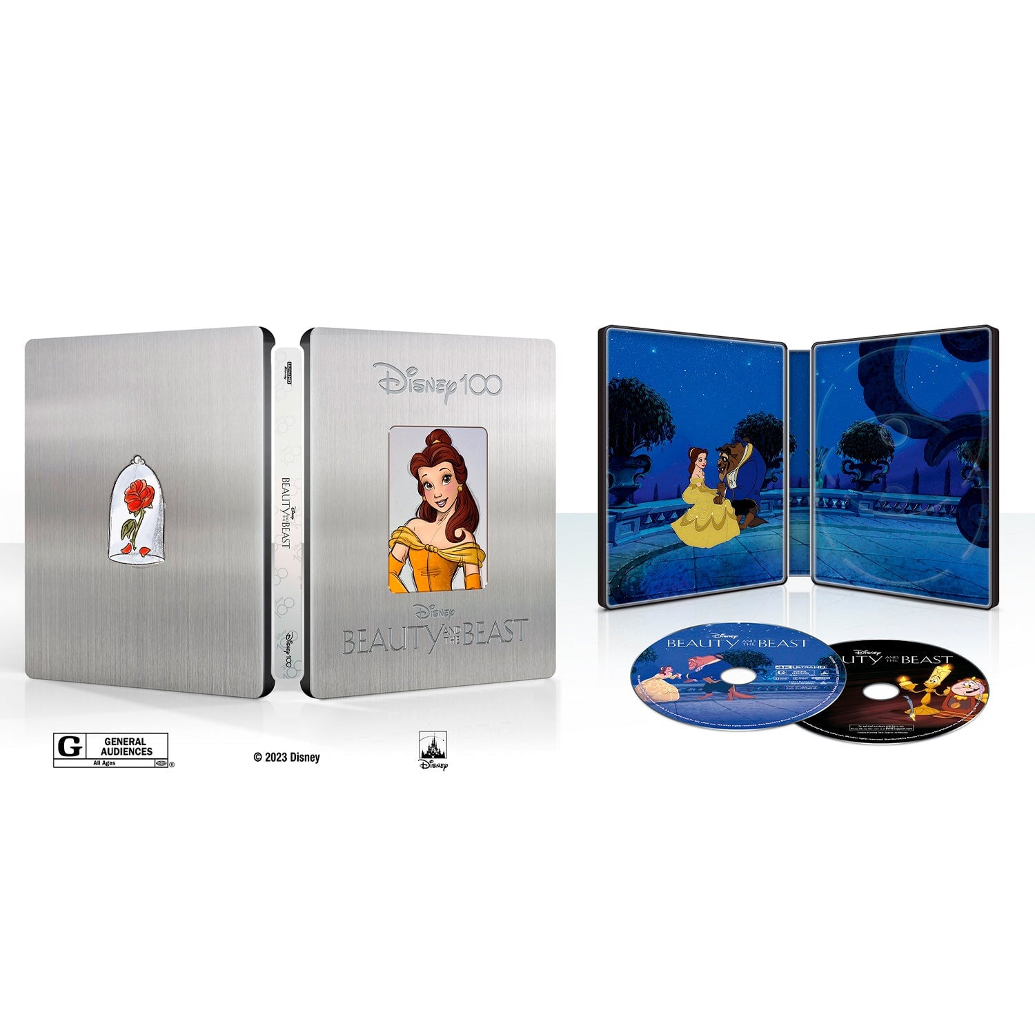 Beauty And The Beast (1991) (4K UHD + Blu-ray) Steelbook [Disney100 ...