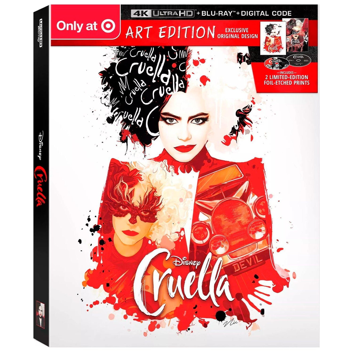 Круэлла (2021) (англ. язык) (4K UHD + Blu-ray) Коллекционное издание