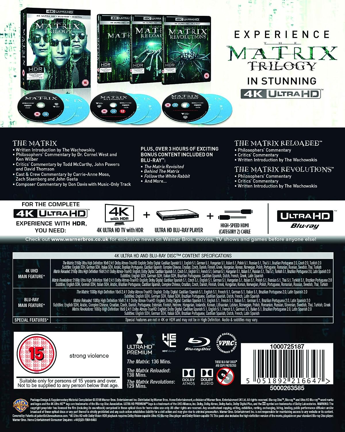 Матрица: Трилогия (4K UHD + Blu-ray)