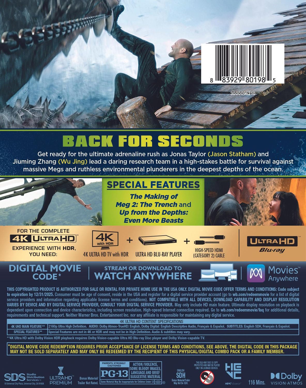 Мег 2: Бездна (2023) (англ. язык) (4K UHD Blu-ray)