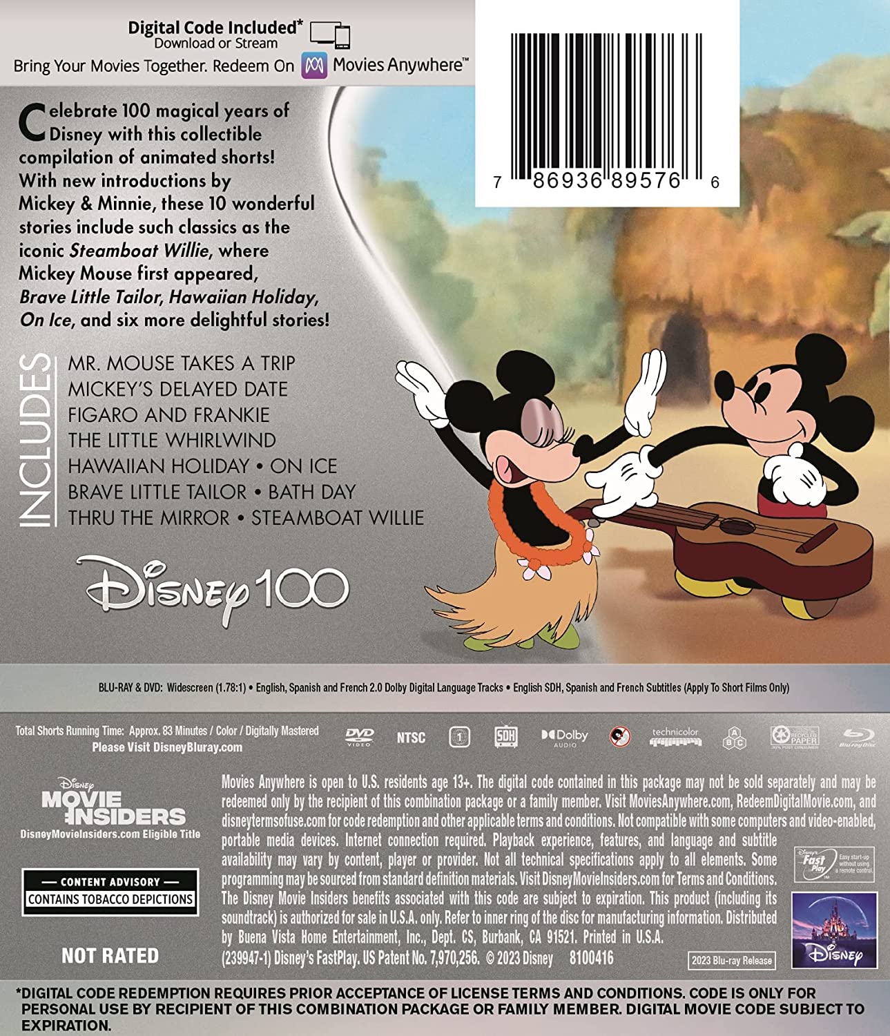 Mickey & Minnie: 10 Classic Shorts. Volume 1 (англ. язык) (Blu-ray + DVD) [Disney100]