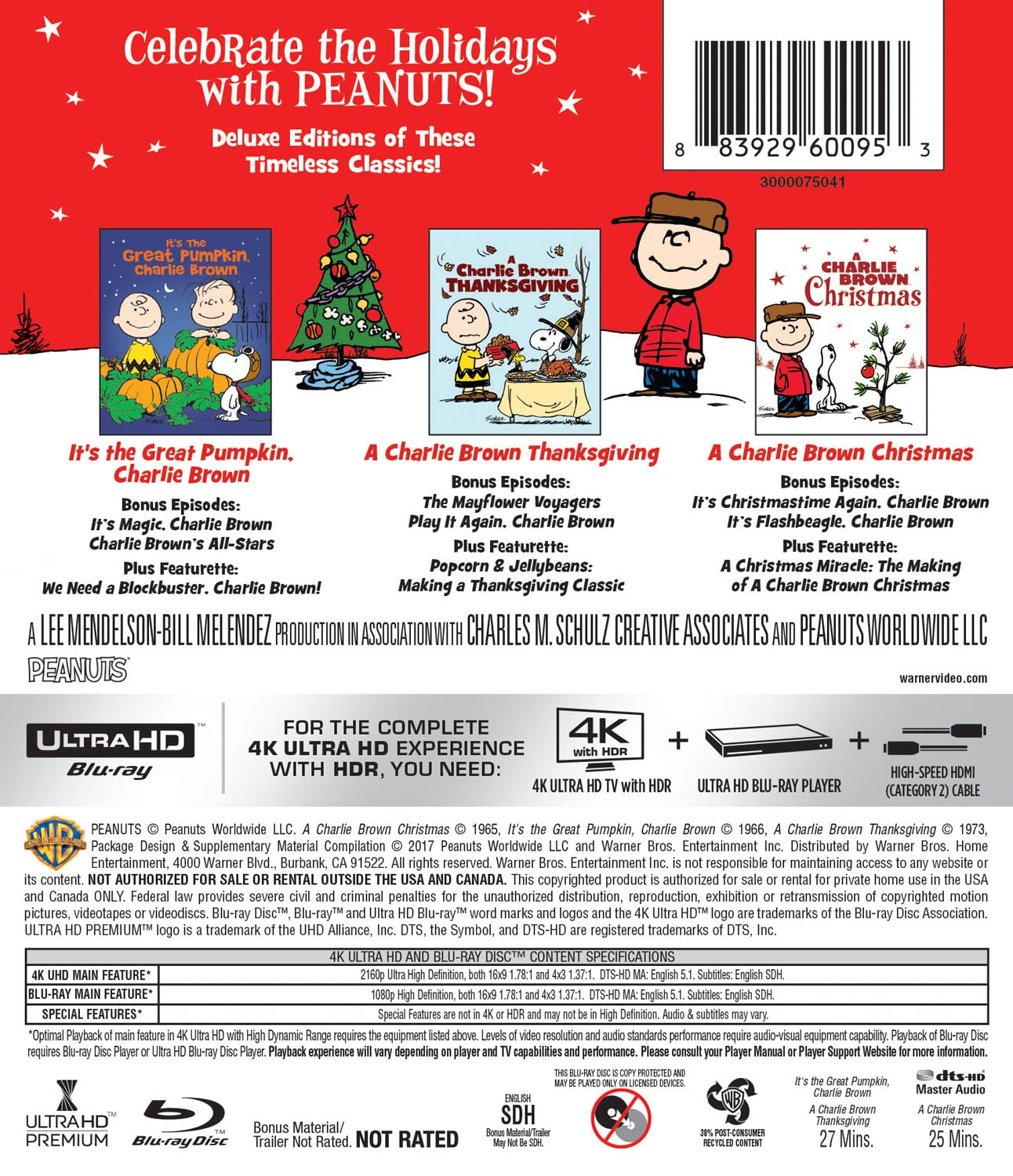 Peanuts: Holiday Collection (англ. язык) (4K UHD + Blu-ray)