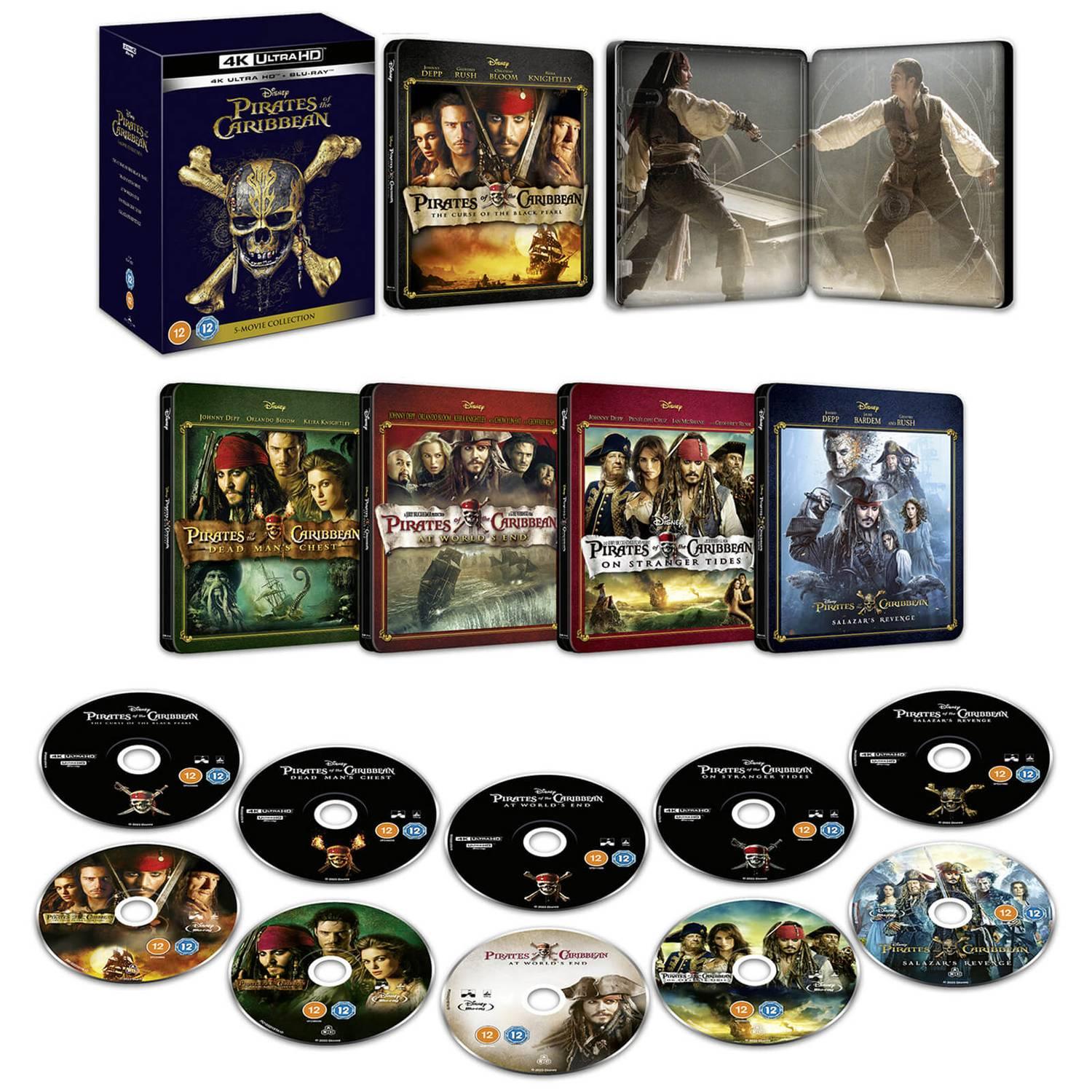 Пираты Карибского моря: Коллекция (англ. язык) (4K UHD + Blu-ray) Steelbook