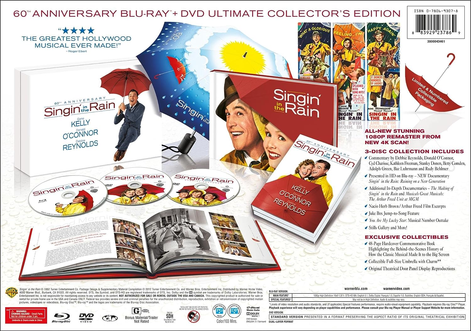 Поющие под дождем (русские субтитры) [Коллекционное издание к 60-летнему юбилею] (Blu-ray + 2 DVD)