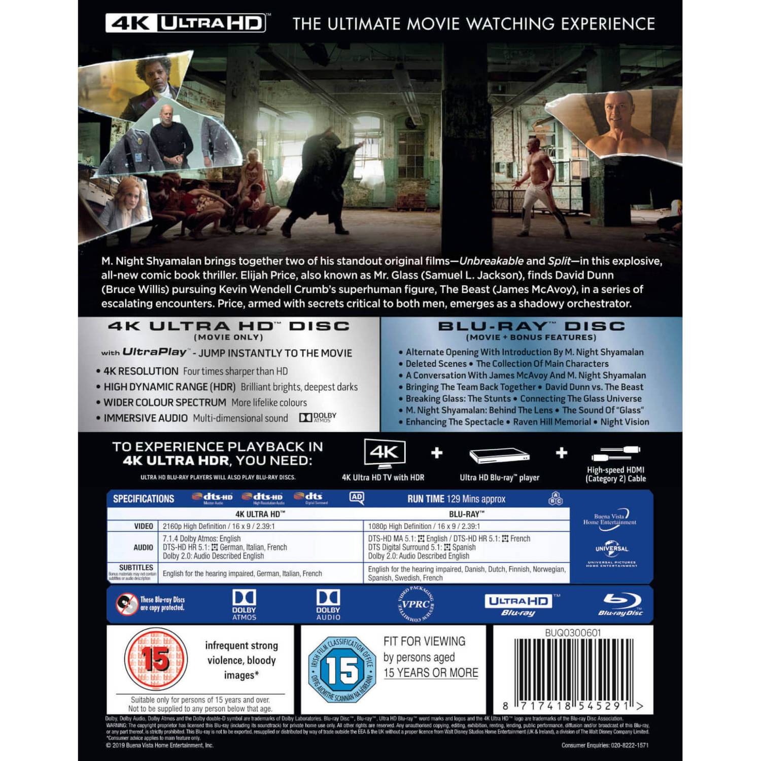 Стекло (2019) (англ. язык) (4K UHD + Blu-ray)