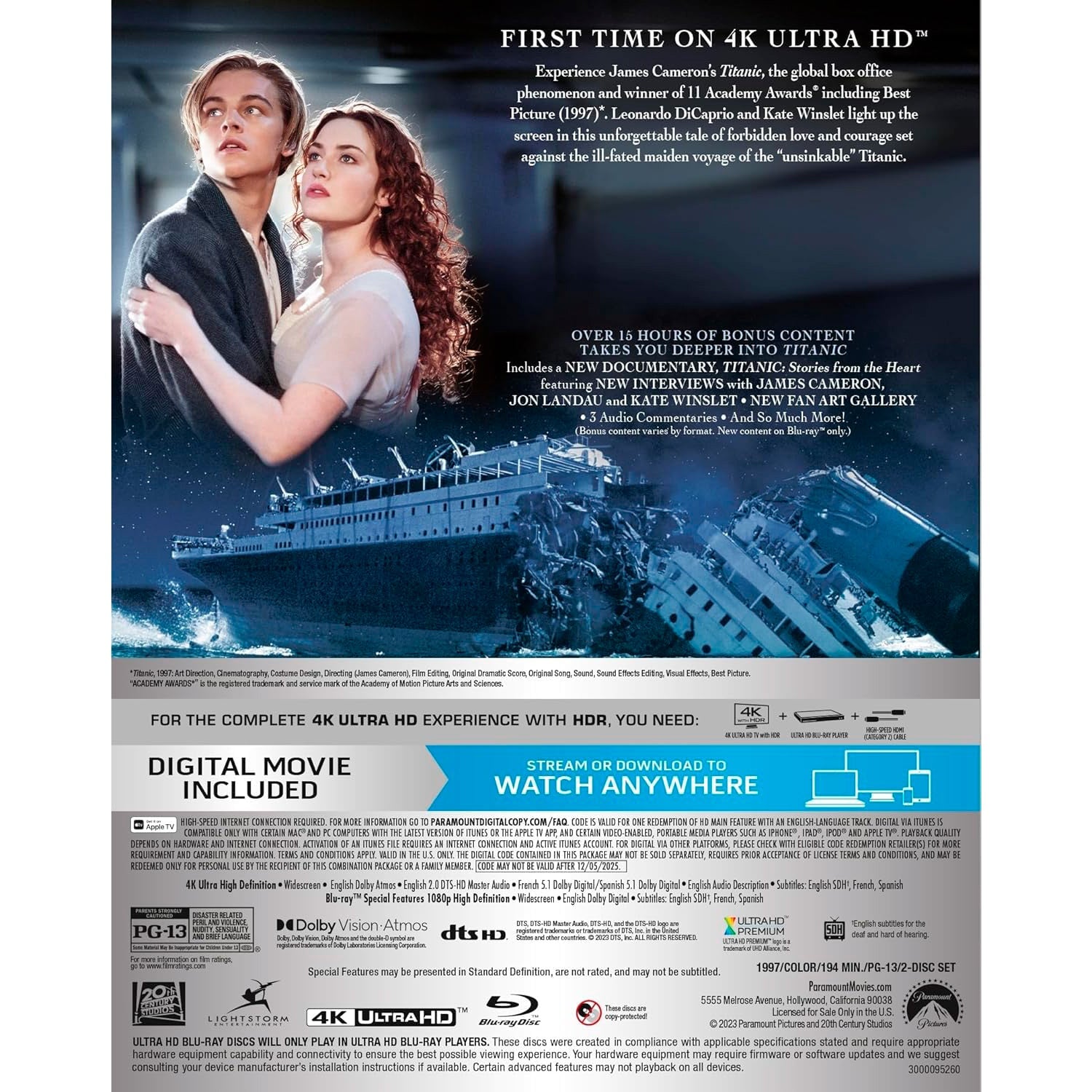 Титаник (англ. язык) (4K UHD + Bonus Blu-ray) [25th Anniversary]