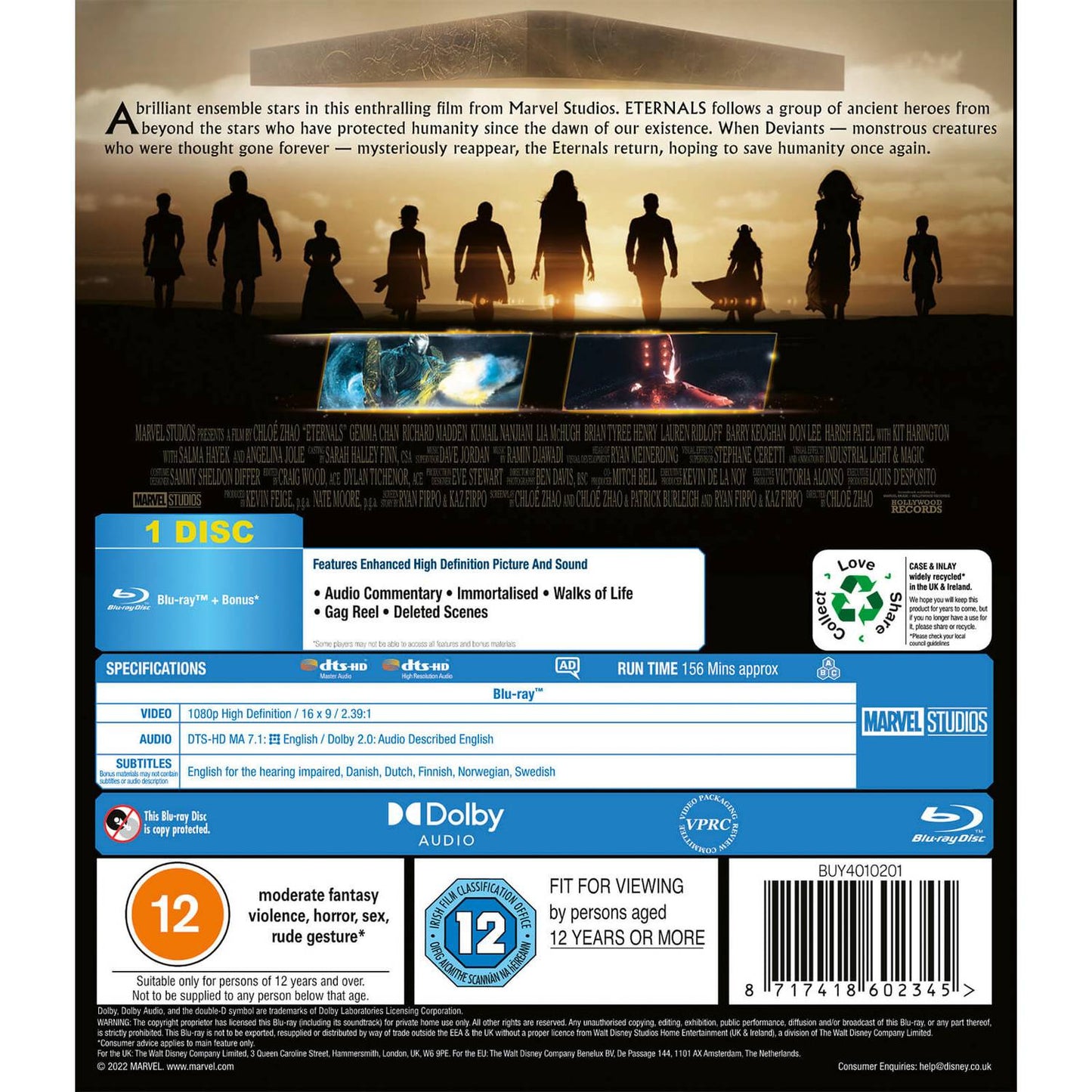 Вечные (2021) (англ. язык) (Blu-ray)