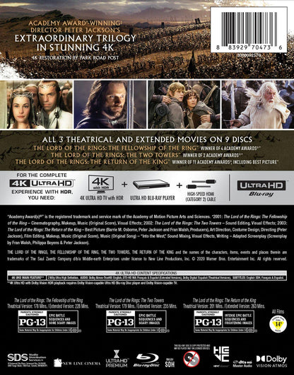 Властелин колец: Трилогия (англ. язык) [Расширенная & театральная версии] (4K UHD Blu-ray)